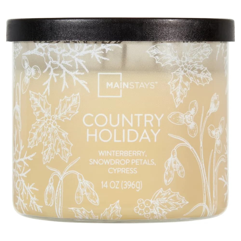 3 Wick Ombre Wrapped Country Holiday Scented Candle Large 14 Ounce