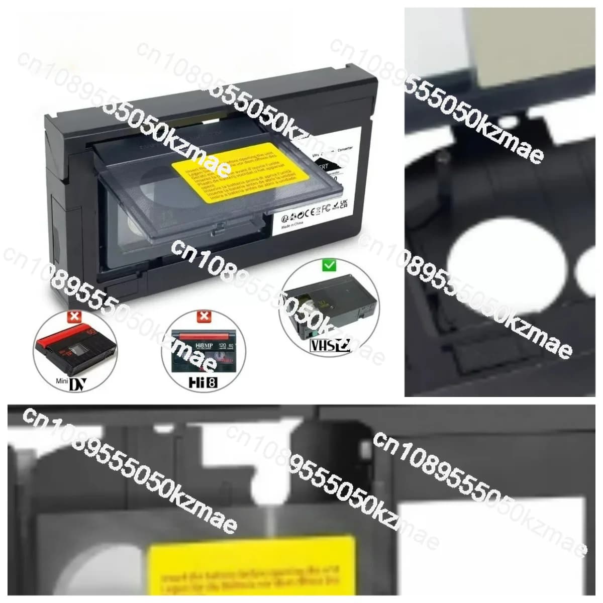 Easy-to-use video tape converter to capture VHS-C cassettes as digital files using a capture card