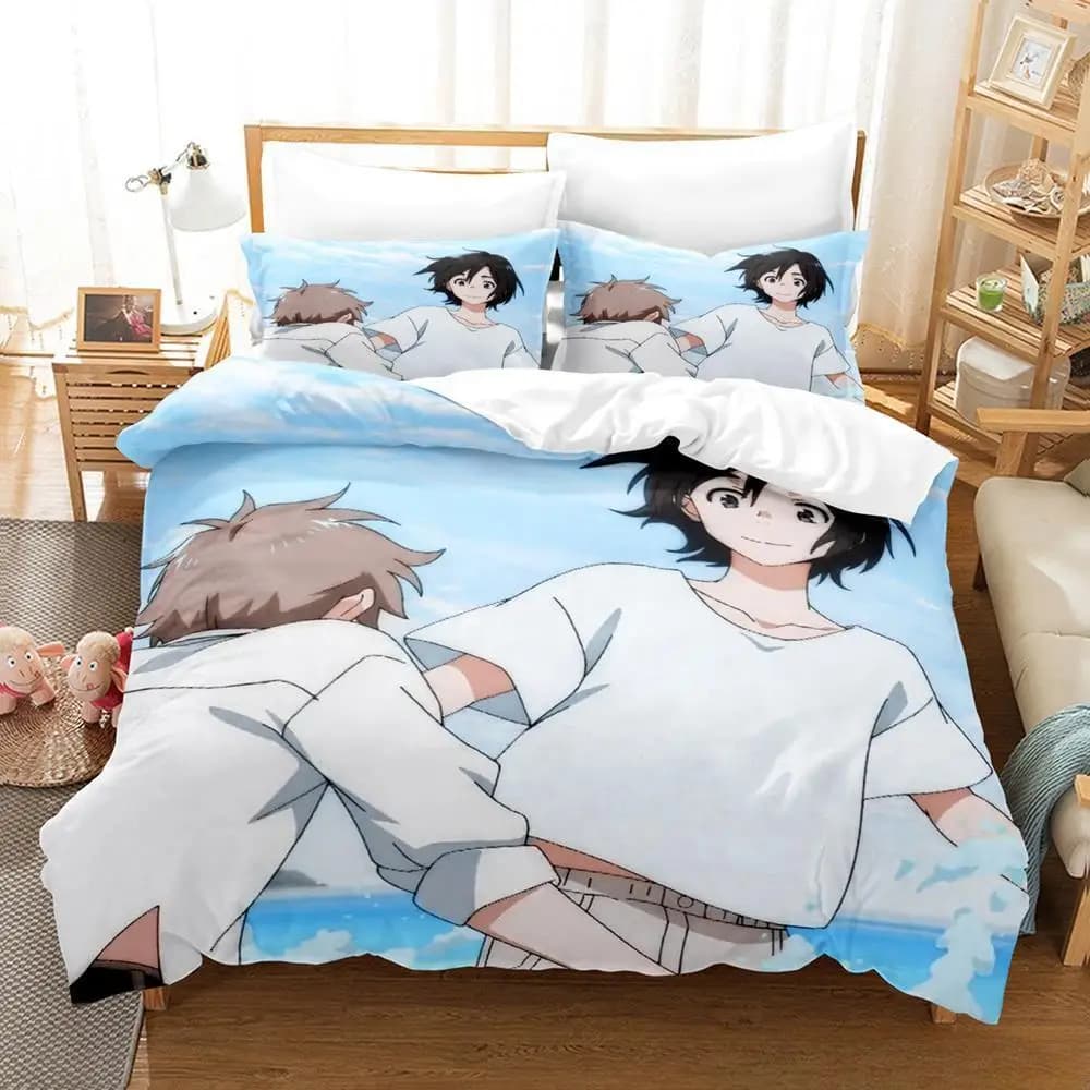Set biancheria da letto Seaside Stranger Set letto singolo doppio completo Queen King Size Set copripiumino per camera da letto per bambini per adulti Set lenzuola Anime 3D