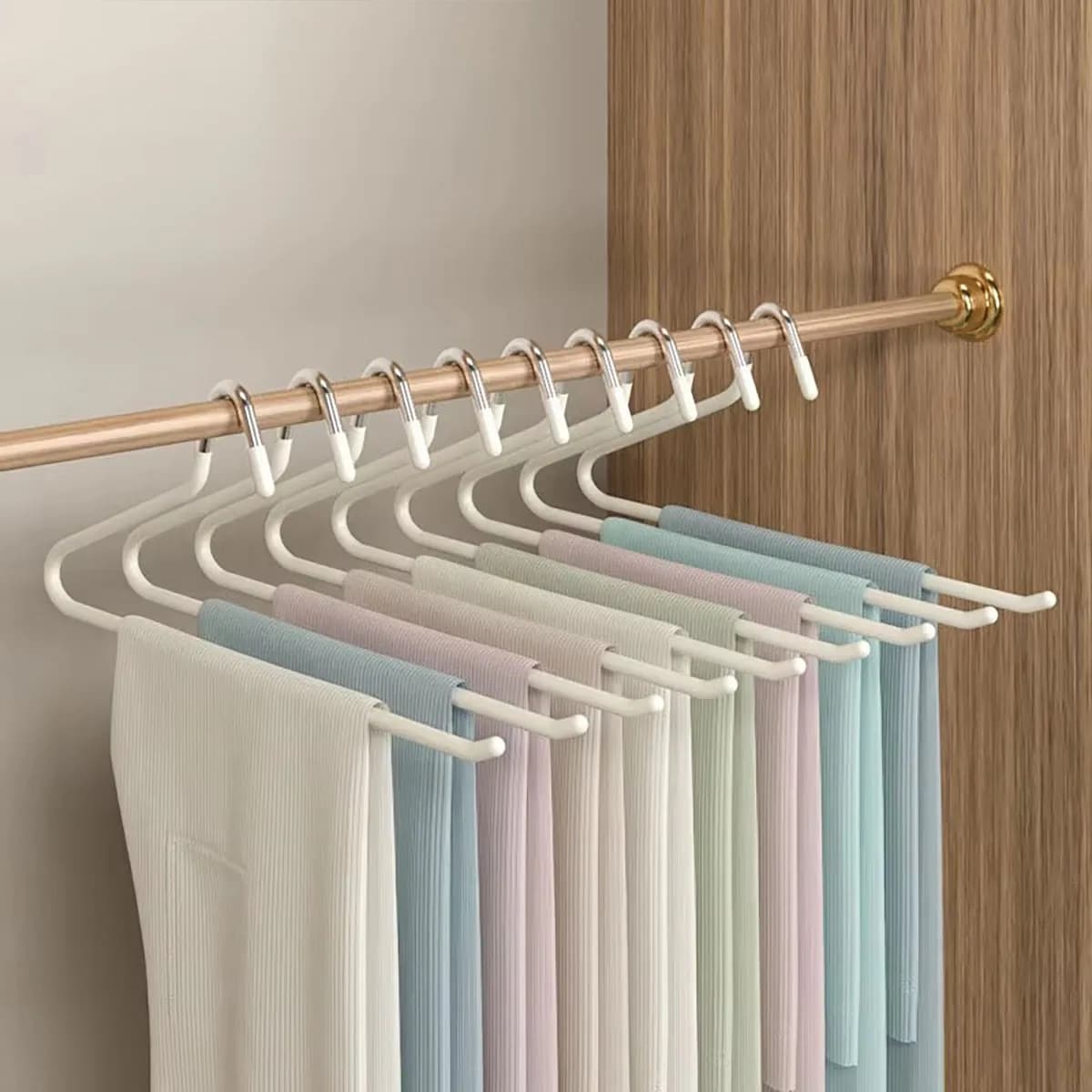 10PCS Goose Tipo Dip Pantaloni di Plastica Rack Guardaroba Dormitorio Telescopico Tipo Z Appendiabiti da DONNA Multi Strato di Stoccaggio Pantaloni Rack