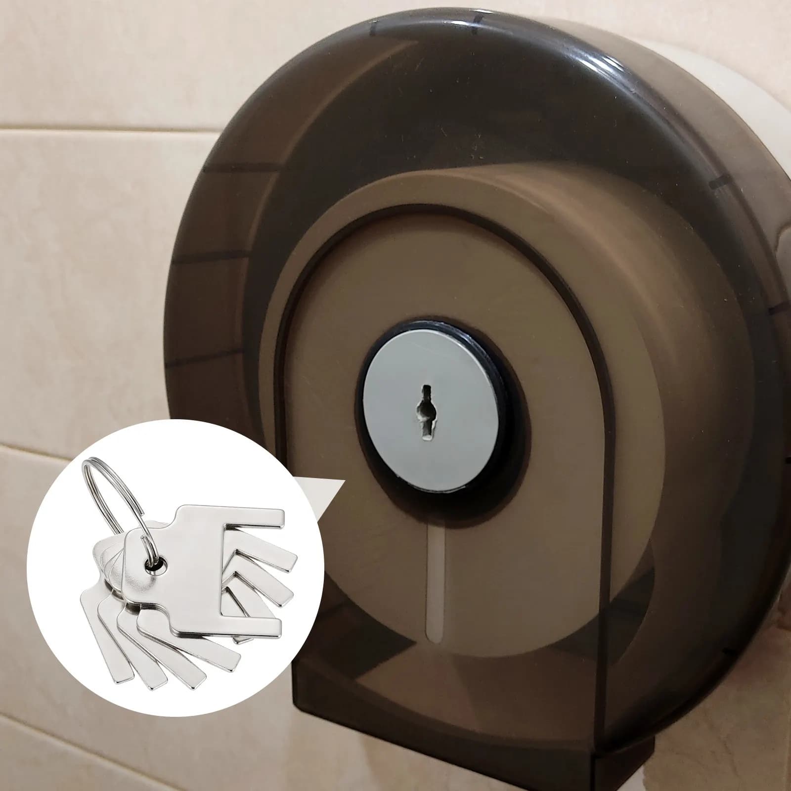 5 Pezzi Chiavi per Dispenser di Carta Igienica Resistenti, in Acciaio Inossidabile, Universali per Porta Asciugamani di Carta 770301, Compatibili con Dispenser di Carta Igienica