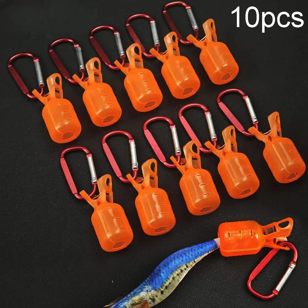 10 Pieces Protective Mesh Covers for Fishing Mesh in Calamaro Shape, Safety Covers in Shrimp with Mosque, Fishing Equipment Accessories, Beam Mats