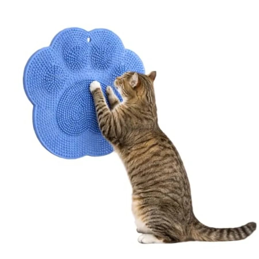 Wall Cat Scratcher, Silicone Cat Scratching Pad for Indoor Cats, Reusable Scratching Pad with Strong Suction Cups, Cat Scratchi