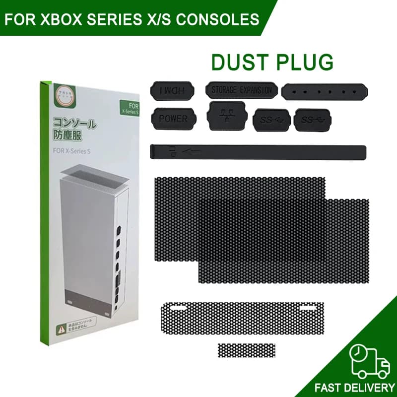 Copertura del kit tappo jack con filtro a rete antipolvere per accessori di gioco Xbox Series X/S Accessori per tappi in silicone antipolvere per console