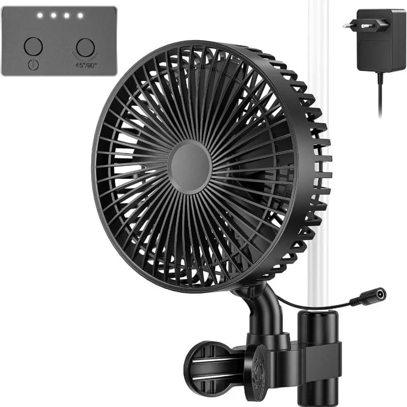 EC motor intelligent control 7-inch private mold clip fan for planting tents, hydroponic dormitory, camping