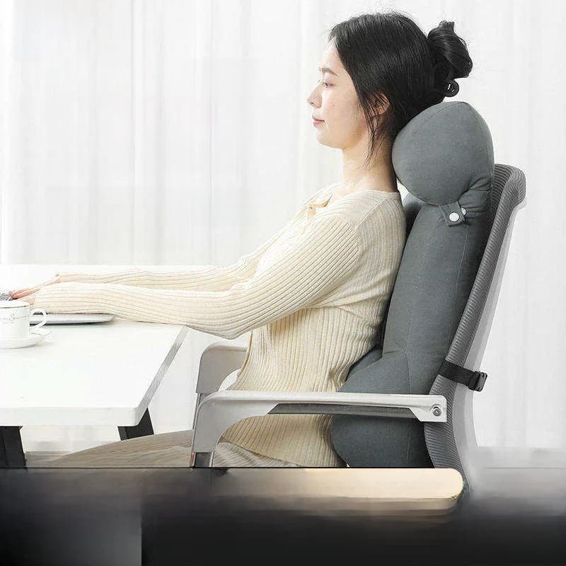 Cuscino Ergonomico di Supporto Lombare per Sedia da Ufficio, Poggiatesta per Sedia da Gaming, Stile Semplice, Imbottitura in Fibra di Poliestere