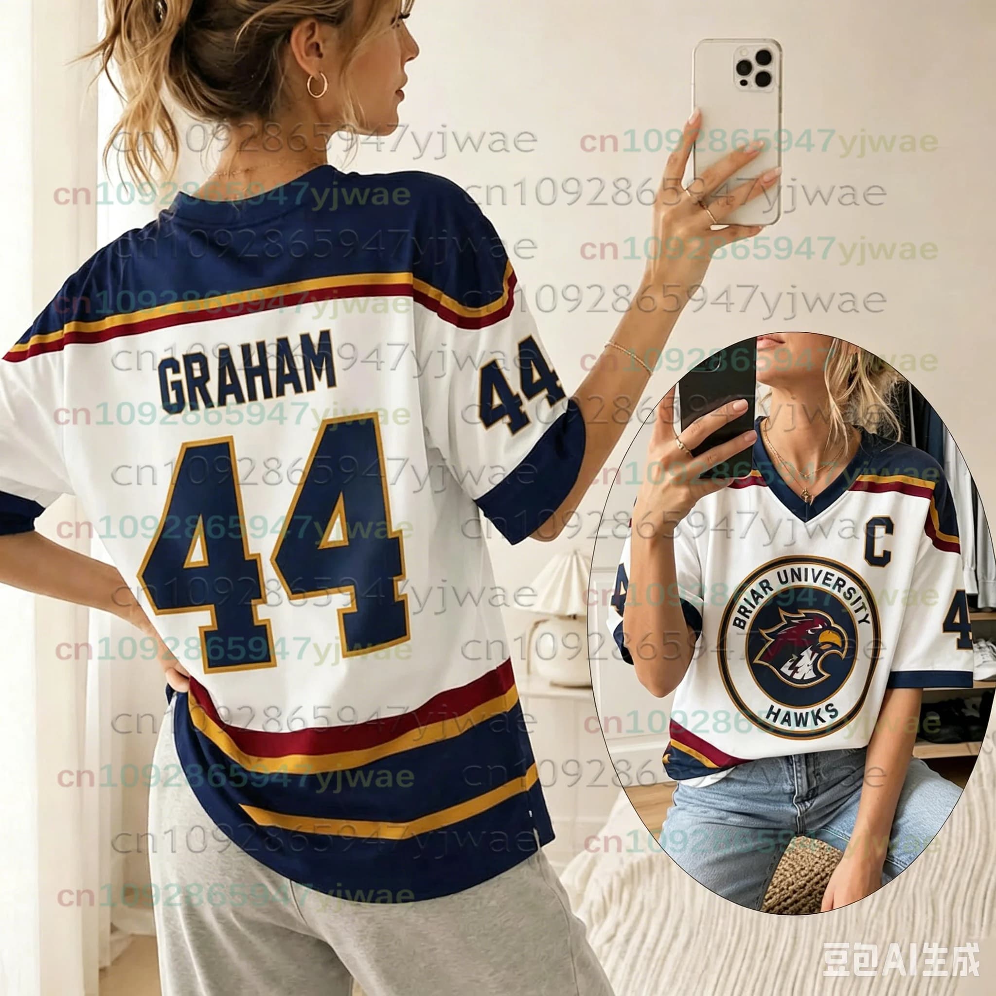 Graham 44 22 Design Tshirts Off Campus TV Series T-shirt Summer 3D Print Comfortable Female Tees Loose Fashion V-neck Unisex Top