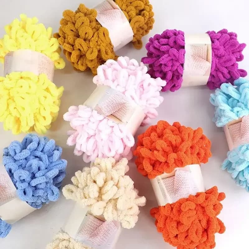 100 g/palla dito loop filato filo gonfio morbido ciniglia grosso filato tessuto a mano coperta sciarpa uncinetto lavorato a maglia coperta filato di lana
