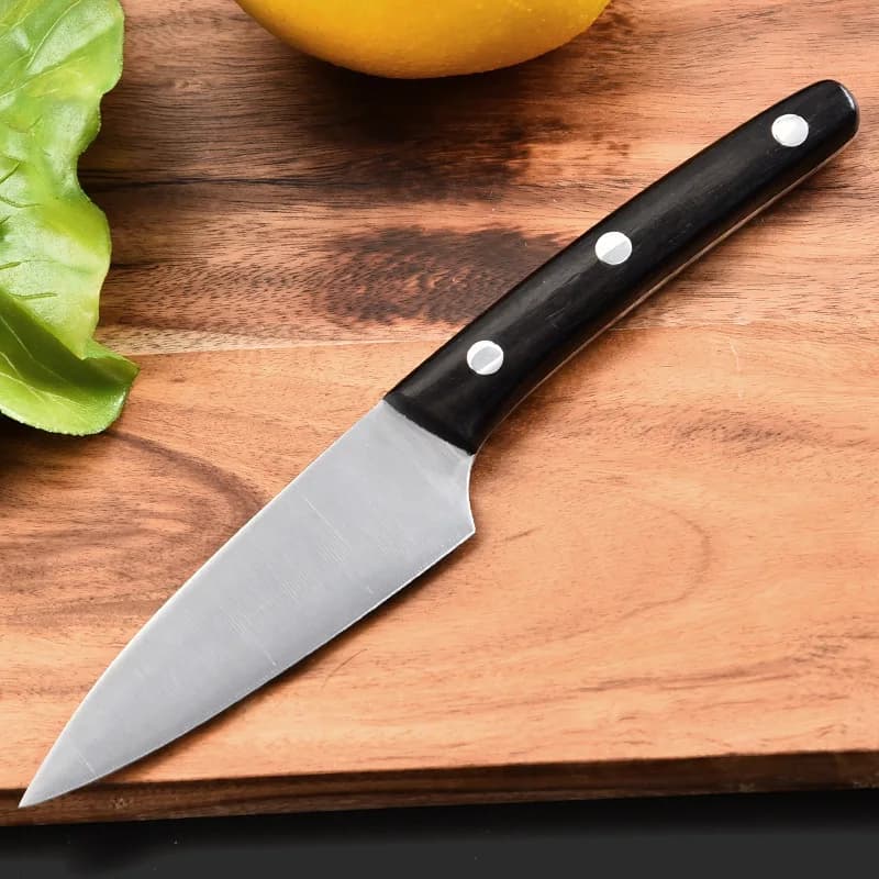 3.5 inch kitchen knife with sharp hand forged lid Peeling fruit Utility BBQ Cleaver Longquan kitchen knives wooden handle