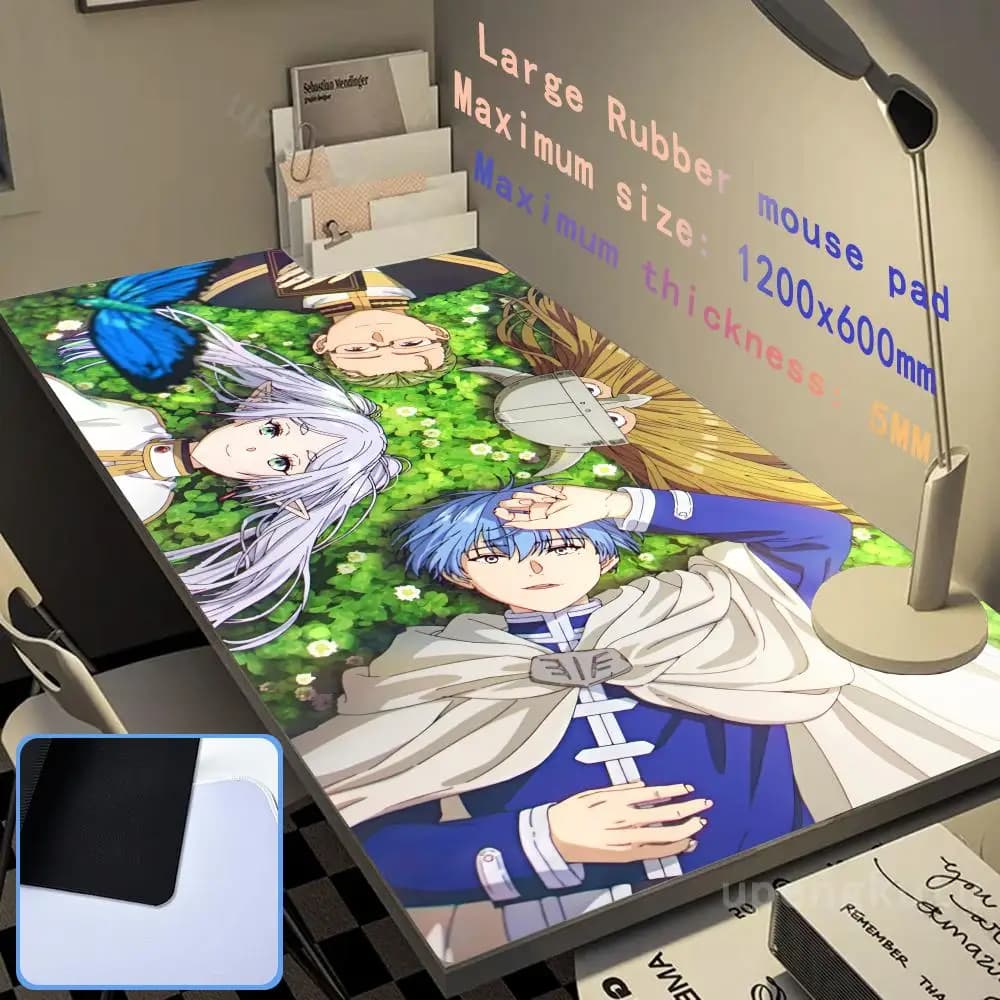 Frieren Beyond Journeys End Tappetino per mouse Anime Frieren Fern Stark XXL Tappetino per mouse grande Manga Accessori per tastiera per computer Tappetino da scrivania