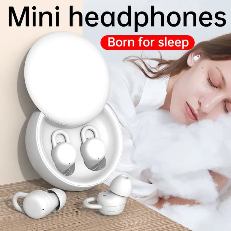 Nuove Mini cuffie per dormire cuffie Bluetooth senza fili auricolari invisibili riduzione del rumore con microfono auricolare Design della copertura scorrevole