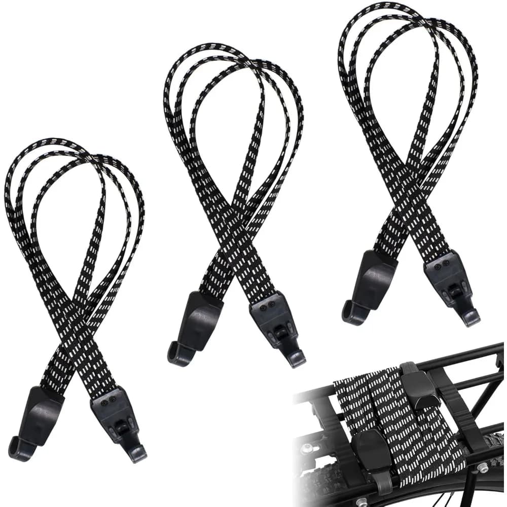 Bicycle Elastic Luggage Strap 3‑in‑1 Bungee Cord Rope with Hooks for MTB Rear Rack Cargo Fixing Bicycle Accessories