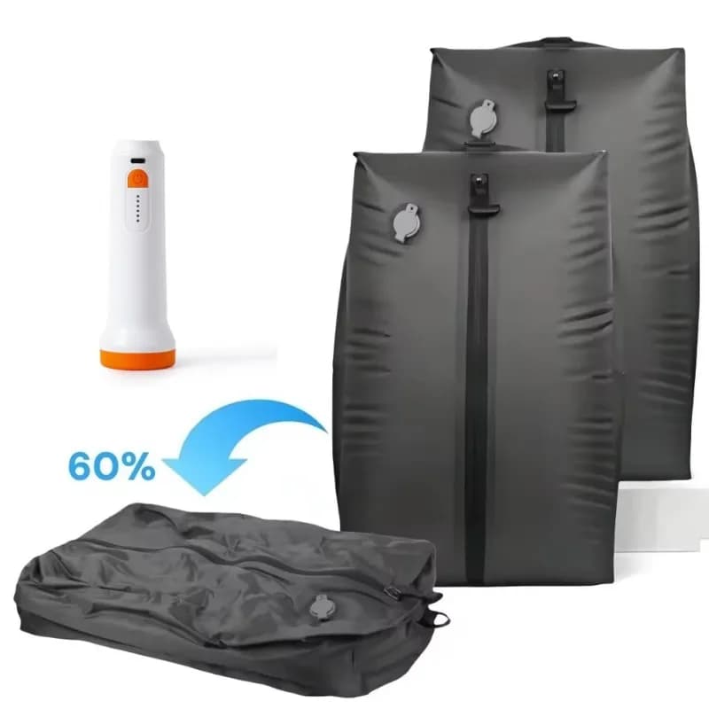17L Vacuum Storage Bags and Air Pump, Waterproof Vacuum Storage Bags for Clothes Suitcase Saving Bag for Travel