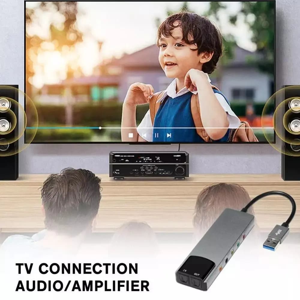 New USB Sound Card 7.1 5.1 Channel Practical External Audio Card Portable Game Live Streaming SPDIF Optical for PC/Computer