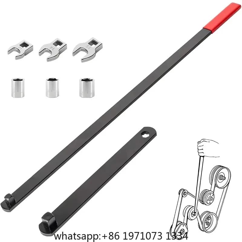 Hot Sell Universal Serpentine Belt Tensioner Tool Kit 8PC 3/8" & 1/2" Drive Adjustable Wrench for Automotive Repair