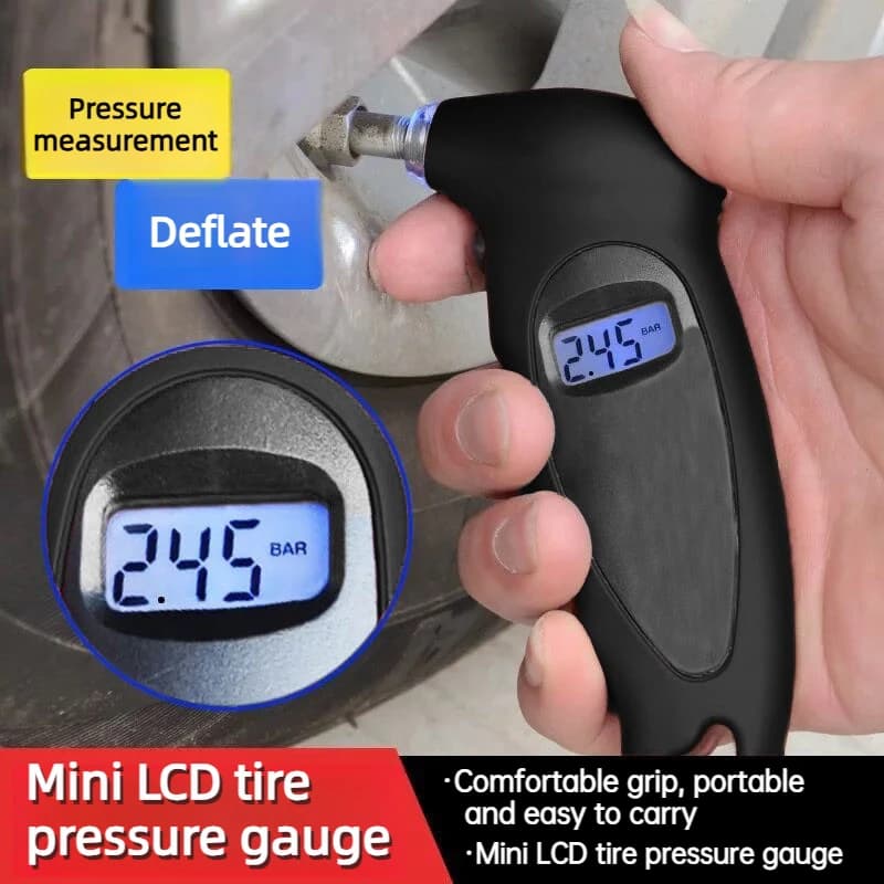 Multifunction Electronic Digital Monitor, High Accuracy Pressure Measurement Tool, Portable Tire Pressure Gauge