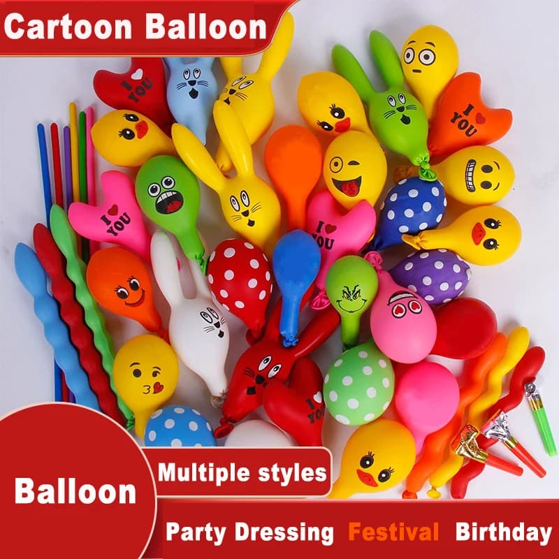 50/100 piecesNo gas pump provided Cartoon balloons Decoration Helium inflatable balloons Rabbit duck pet balloon