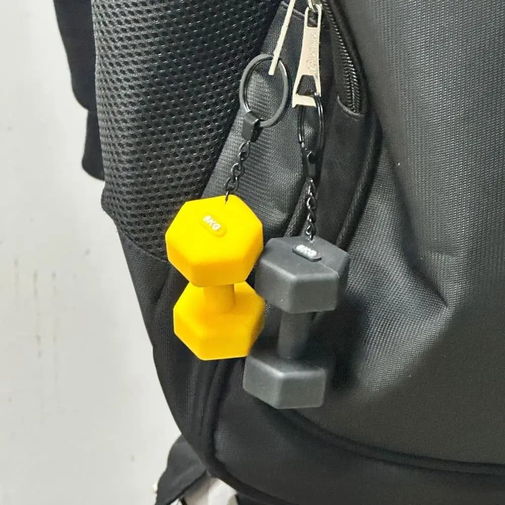 Keyring with Mini Gym Weights, Water Glasses, Kettlebell, Simulated Manubris, Creative Pendant for Bag Fitness Series