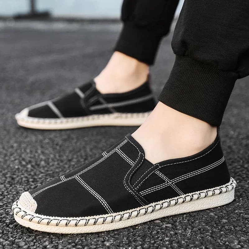Scarpe estive da pescatore per uomo, mocassini comodi e traspiranti, scarpe da uomo in tela, scarpe casual piatte leggere, scarpe slip-on da uomo