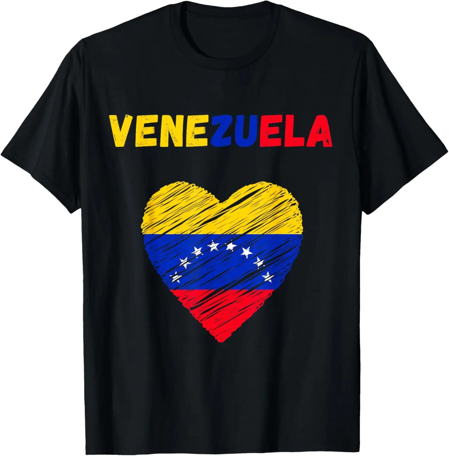 T-shirt a maniche corte in cotone con bandiera Venezuela, casual estiva, regalo patriottico con cuore Venezuelan, comodo per uomo e donna
