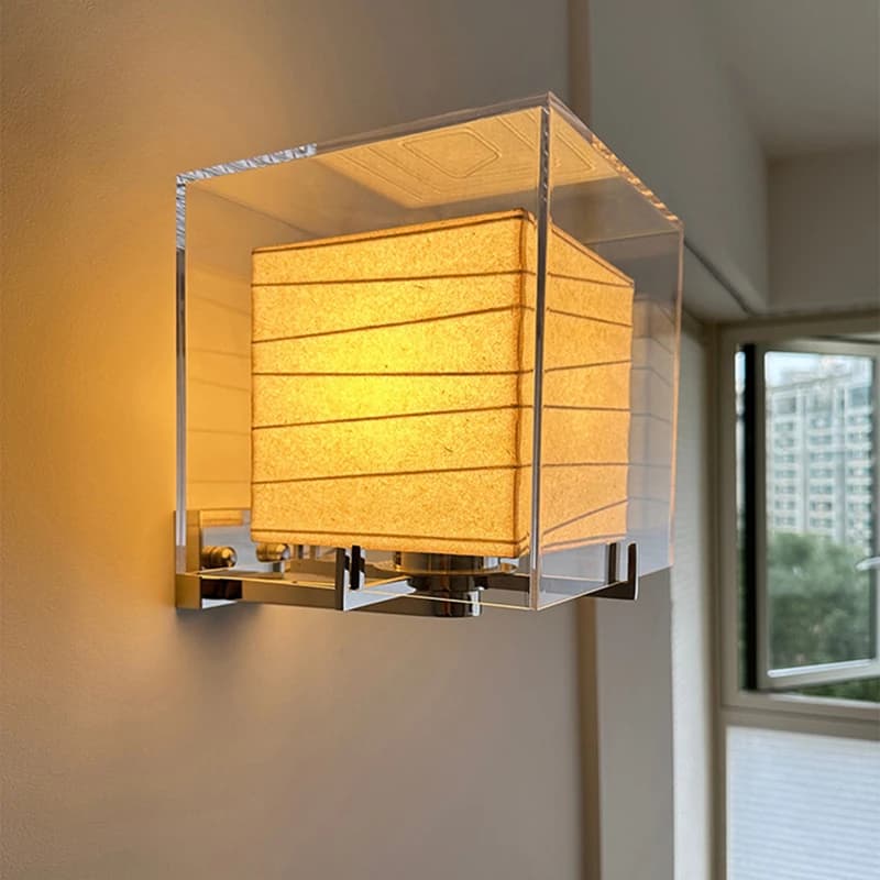 Lampada da parete in vetro quadrato minimalista in stile designer per soggiorno, camera da letto, comodino, hotel, studio in famiglia, lampada da scrivania creativa