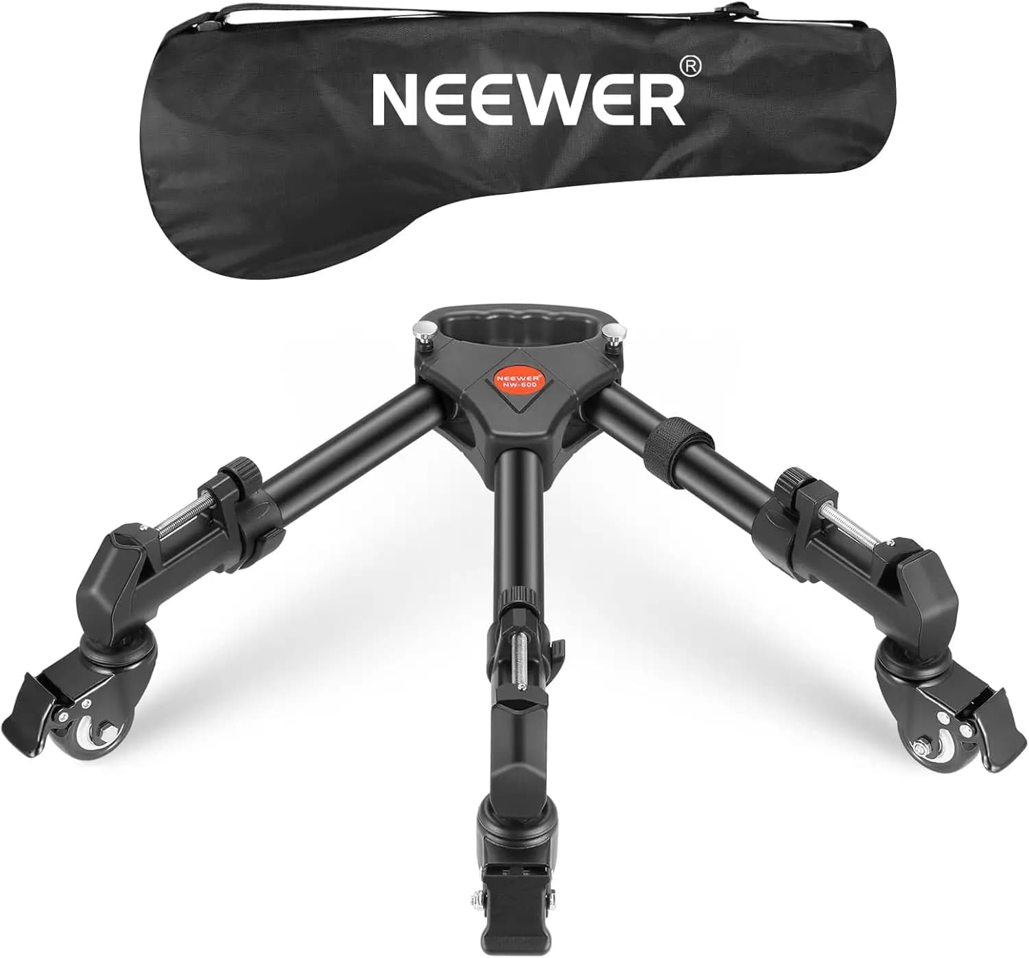 Carrello Treppiede Professionale con Gambe Regolabili, Ruote in Gomma e Borsa per il Trasporto per Fotocamere DSLR