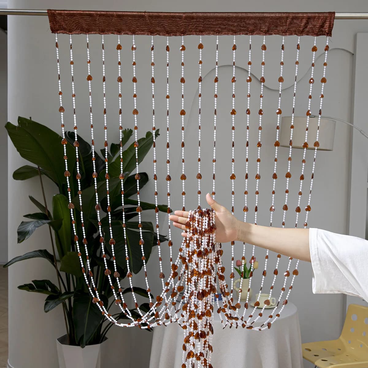 18-pieces New Romantic Heart-shaped Pearl Curtains, Plastic Door Curtains, Crystal Partitions, Entrance Hall and Toilet Curtains