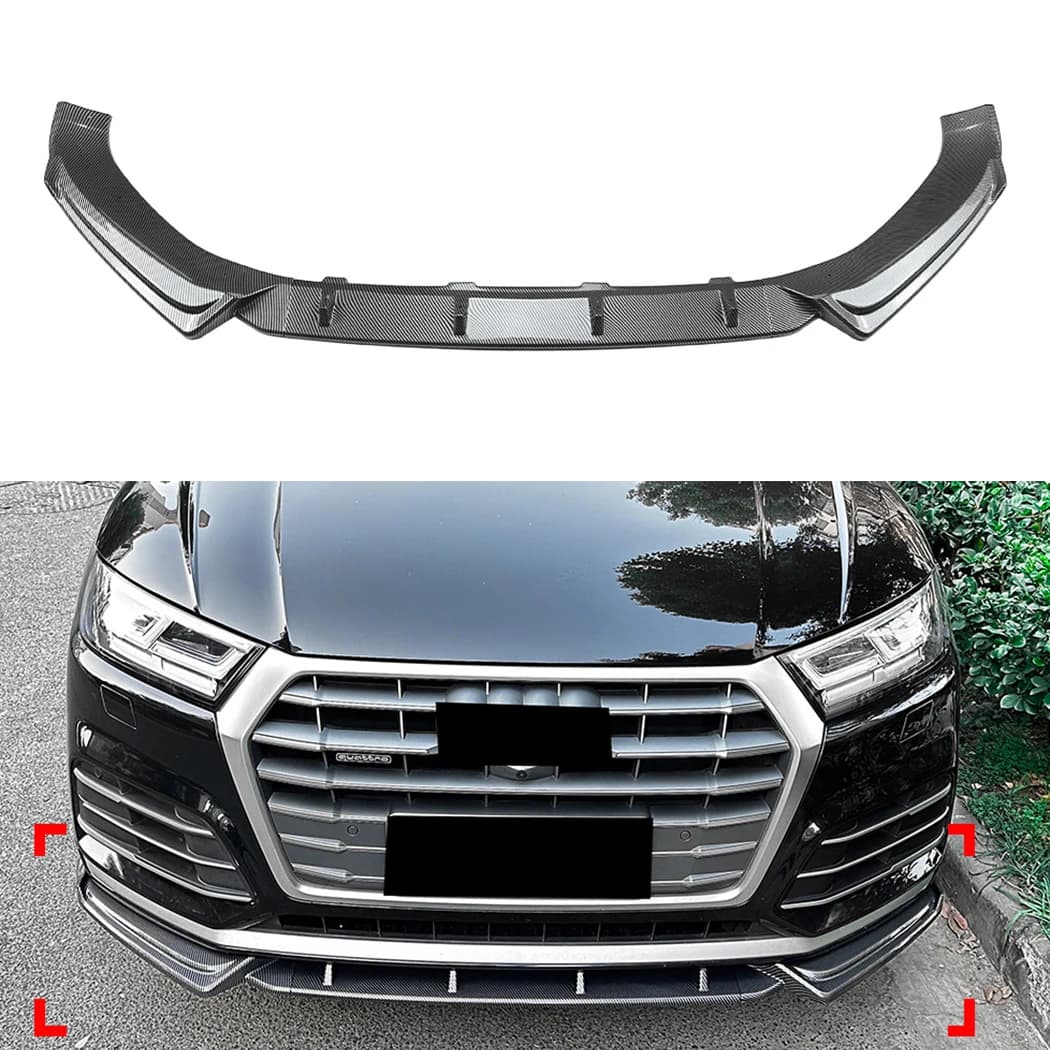 Car Front Bumper Lip Spoiler Diffuser Splitters Body Kit Aprons Trim For Audi Q5 FY Sline 2018 2019 2020