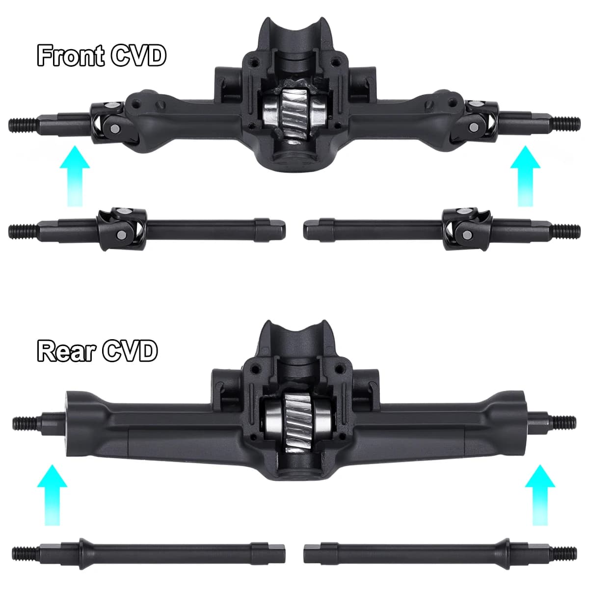 4Pcs Steel Front Rear Axle CVD Shaft for 1/30 SCX30 Crawler – CVD Drive Shaft Upgrade Parts for Axial