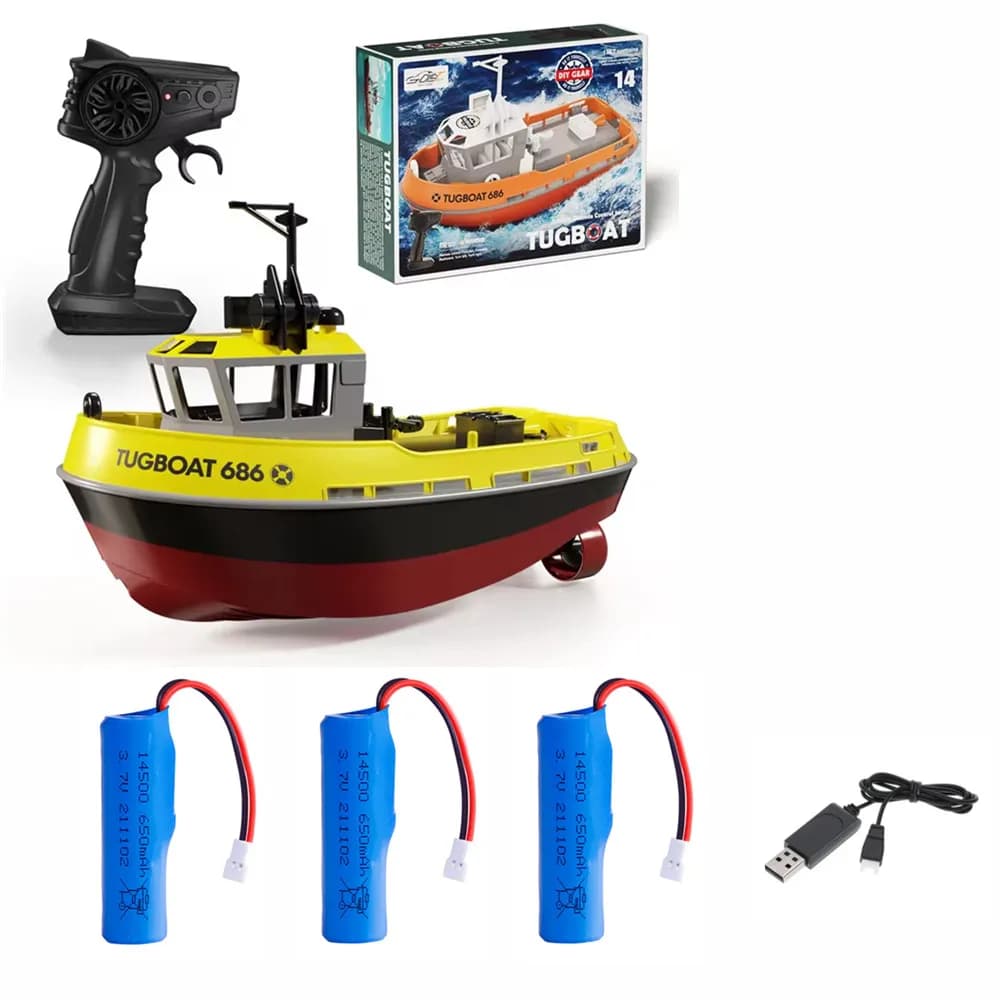686 RC Boat Battery 3.7V 650mAh XH 2.54 plug / USB Charger / Use For 686 Tugboat Spare Parts