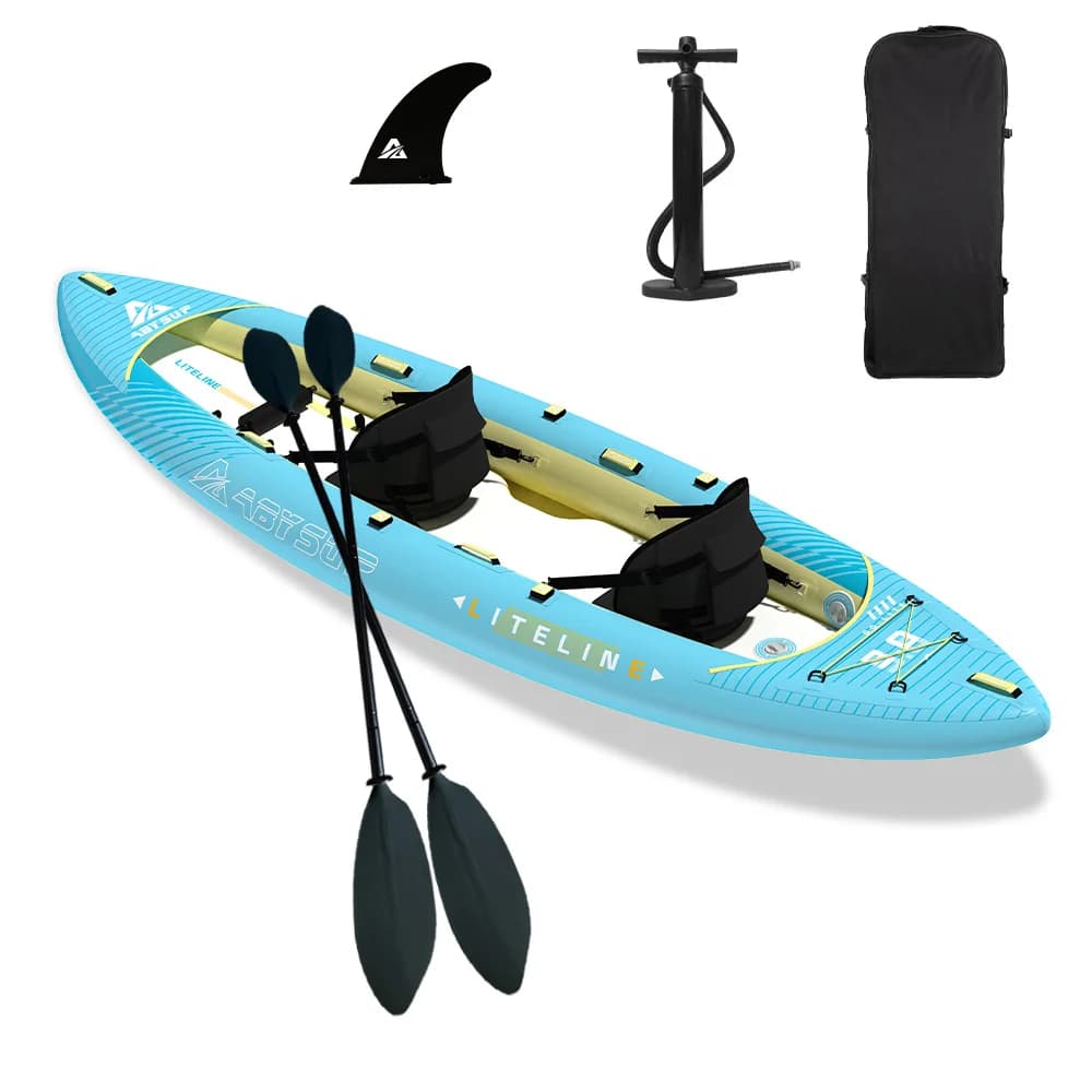 Kit Completo Kayak Gonfiabile Drop Stitch con Pagaia, Pompa e Sedile Pieghevole - Offerta Promozionale