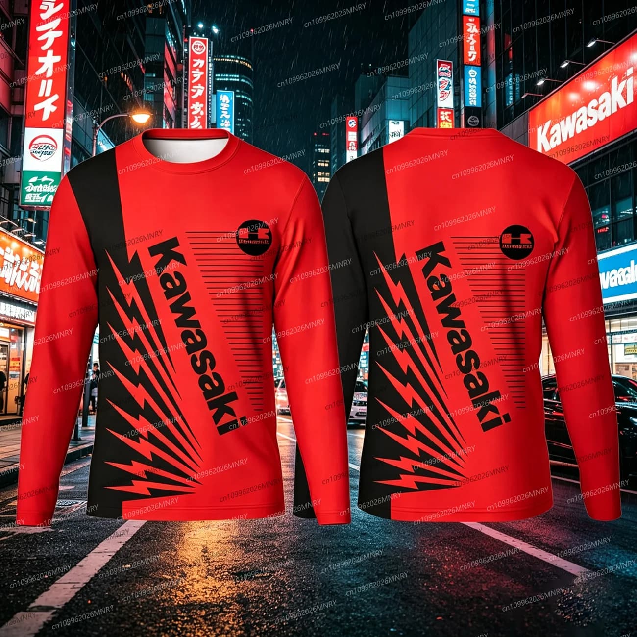 T-shirt da uomo primavera autunno Kawasaki Motorcycle Racing Team T-shirt da uomo a maniche lunghe T-shirt da donna a maniche lunghe T-shirt sportive