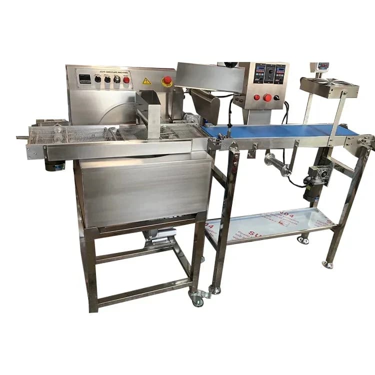 Nuovo arrivo Nuovo arrivo Macchina automatica per il rivestimento del cioccolato con barra proteica Macchina per il rivestimento del cioccolato con ciambella e waffle