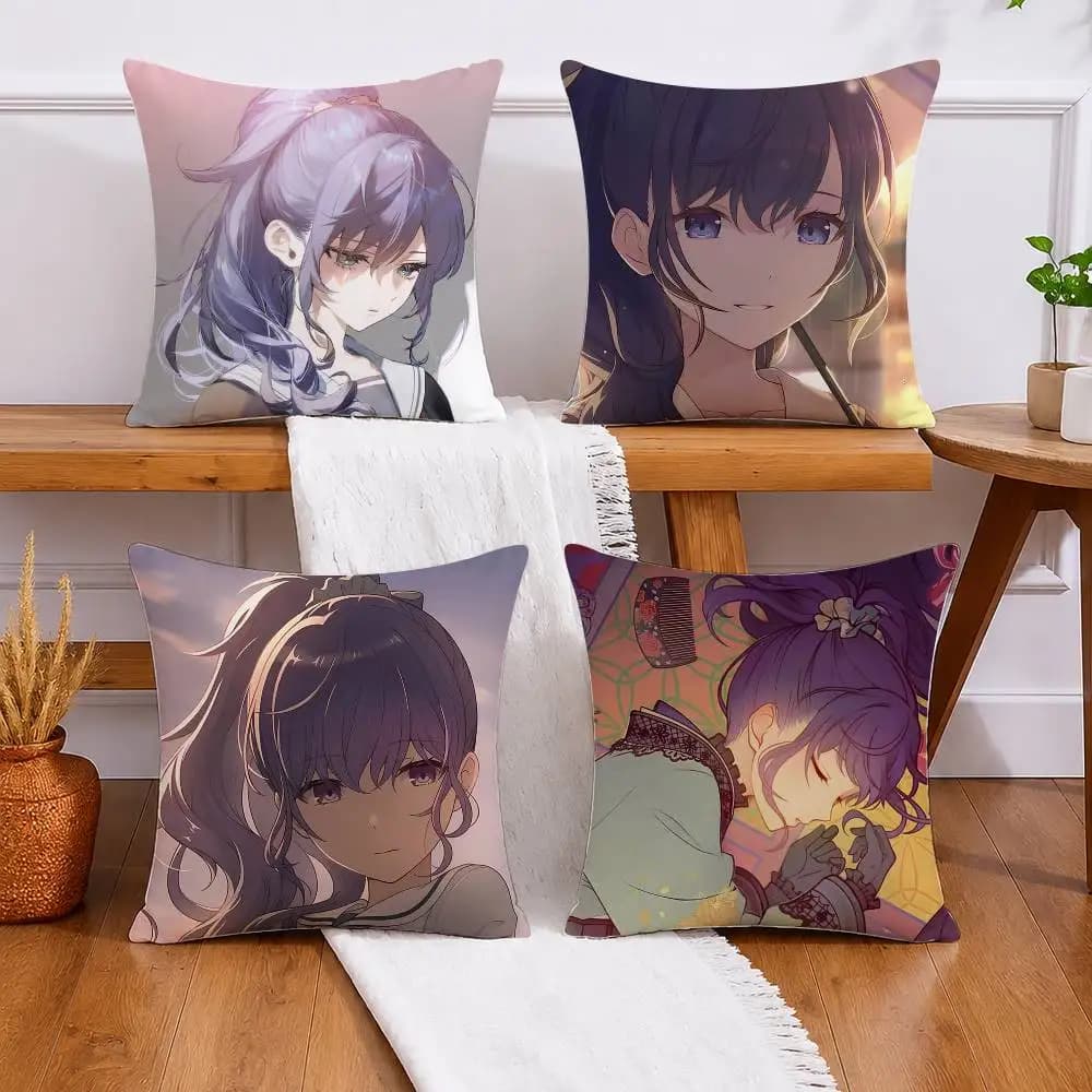 P-Project SEKA A-Asahina M-Mafuyu Pillow Case for Sofa Living Room Home office Decor Protective Cover