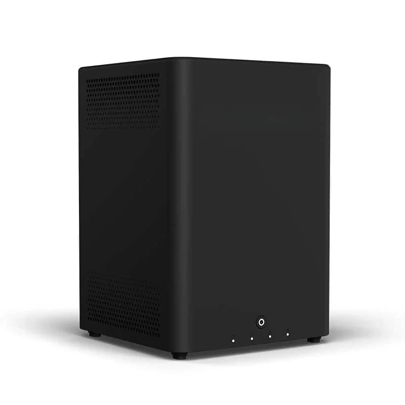 Server NAS per la casa intelligente con quattro alloggiamenti per dischi da 2.5G, processore quad-core Q4 e 8GB di RAM