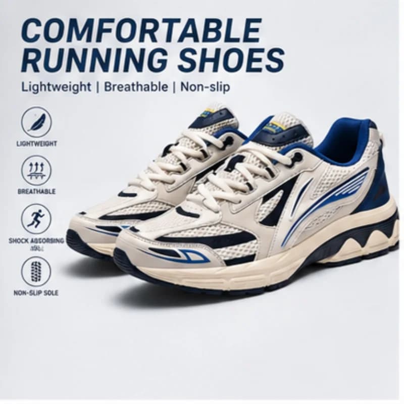 Scarpe Sportive Casual da Uomo alla Moda, Traspiranti in Mesh per Corsa all'Aperto, Comode Calzature Atletiche Slip-On