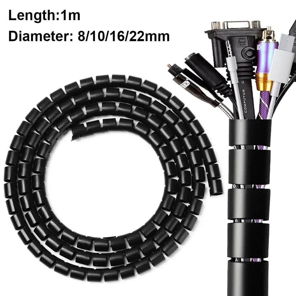 New 8/10/16/22mm Wire Protector Flexible Spiral Tube Line Organizer Cable Sleeves