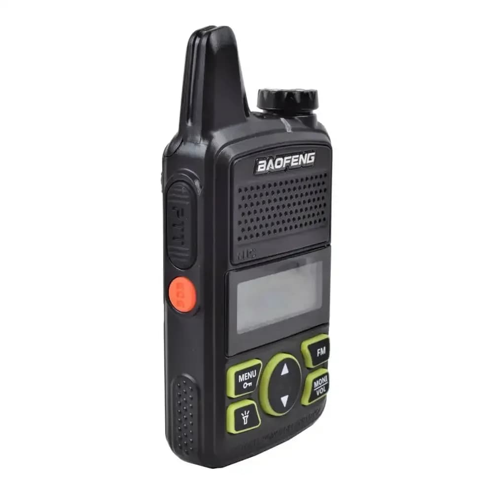 Baofeng T1 Mini Walkie Talkie UHF 400 ~ 470Mhz USB tasca di ricarica Wireless Interphone torcia portatile comunicazione Radio FM