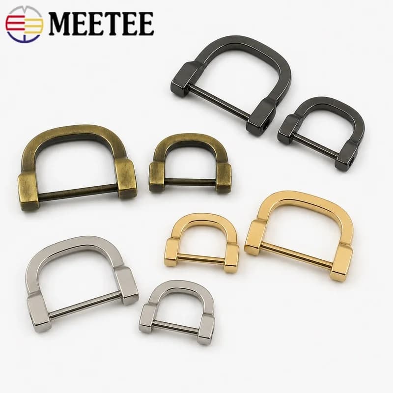 4/10Pcs 25/30mm Metal D Ring Buckles Removable Screw Clasps for Handbag Strap Belt Webbing Leather Craft DIY Hardware Accessory