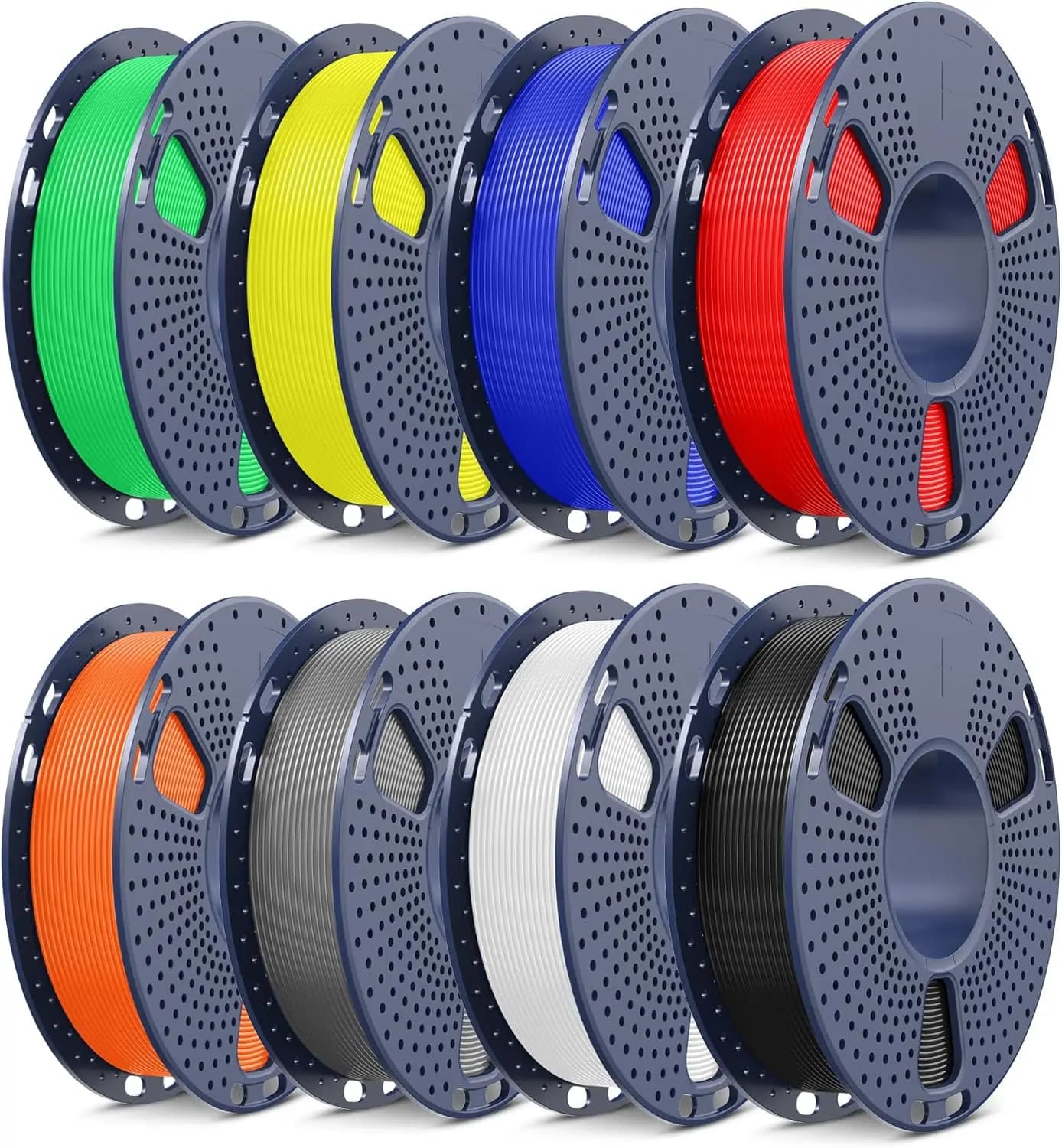 PLA+ Multicolor Filament for 3D Printer, 1.75mm, Packed Vacuum, 8 Coils (2kg Total)