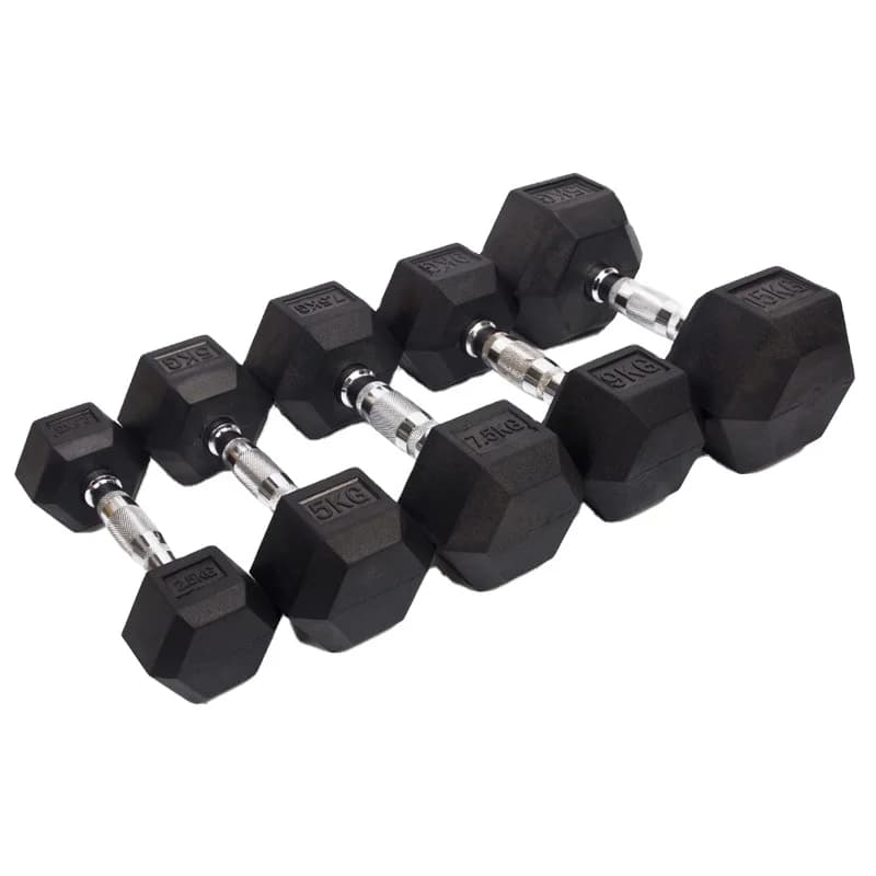 High Quality Home Gym Hexagon Dumbbell Set Commercial Rubber Covered Iron for Men Fitness Ensuring Optimal Arm