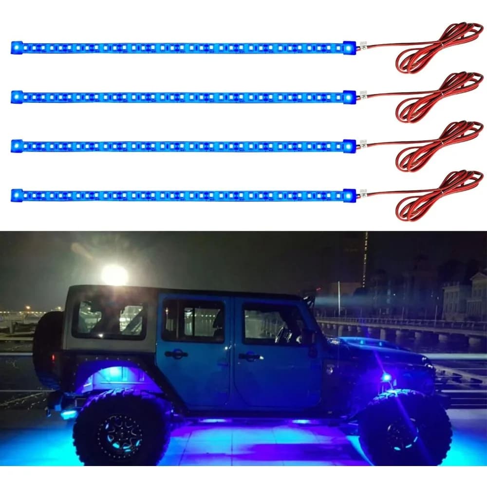 ym e-striscia di luci a led blu brillante per auto, luci sotterranee per auto impermeabili da 30 cm moto carrello da golf decorazione per barche led inter