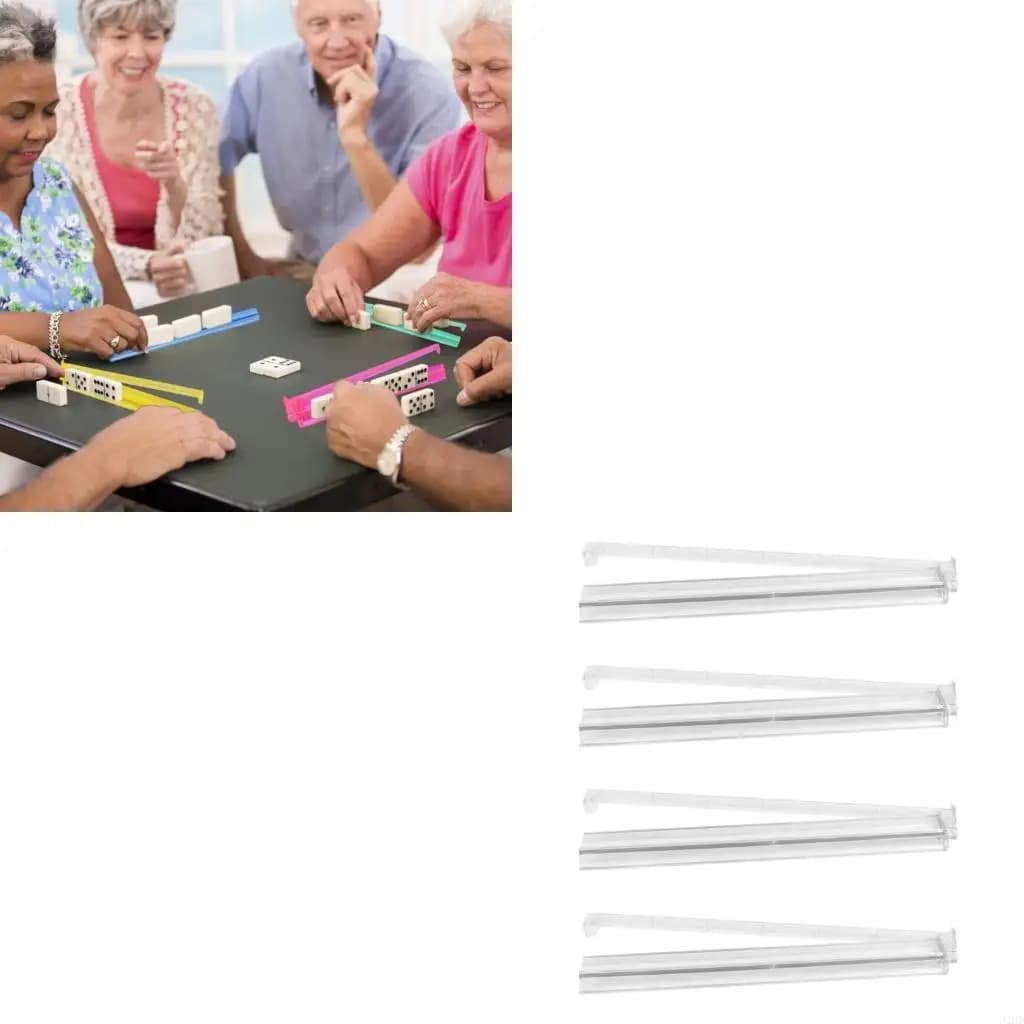 J2HD 4pcs Clear Mahjong Racks con organizzatori piastrelle in stile americano Pusher Mahjong Tiles Holder per giocatori