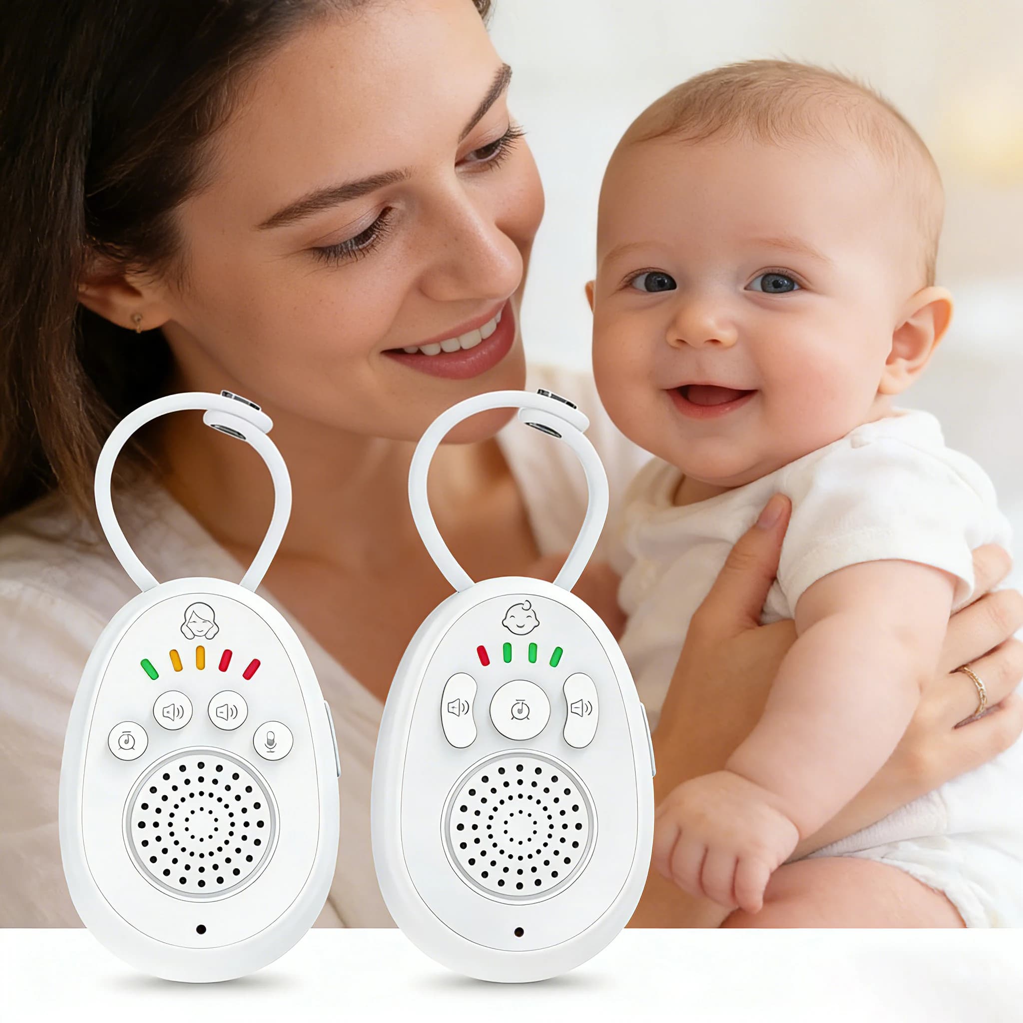 ABM01 Lullaby Baby Monitor Wireless, Piccolo Dispositivo Audio Portatile con Batteria Ricaricabile, Strumento per la Cura del Bambino, Interfono Bidirezionale