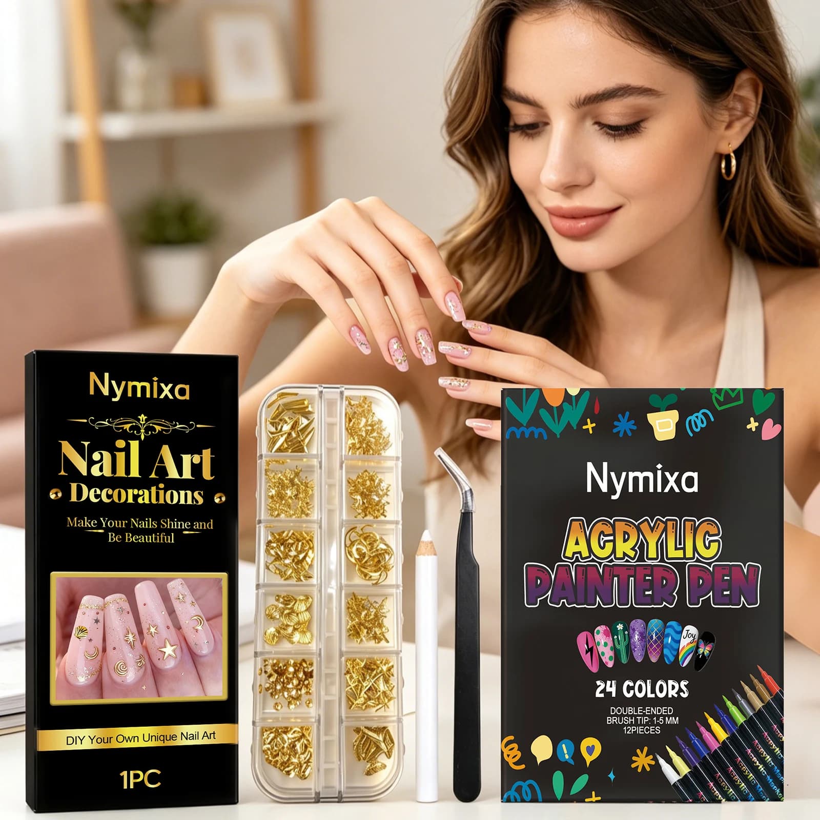Kit Decorazioni Unghie Fai da Te: Disegna Disegni Artistici Delicati, Aggiungi Colori Brillanti e Duraturi - Set Completo di Strumenti per Nail Art e Manicure Fai da Te a Casa