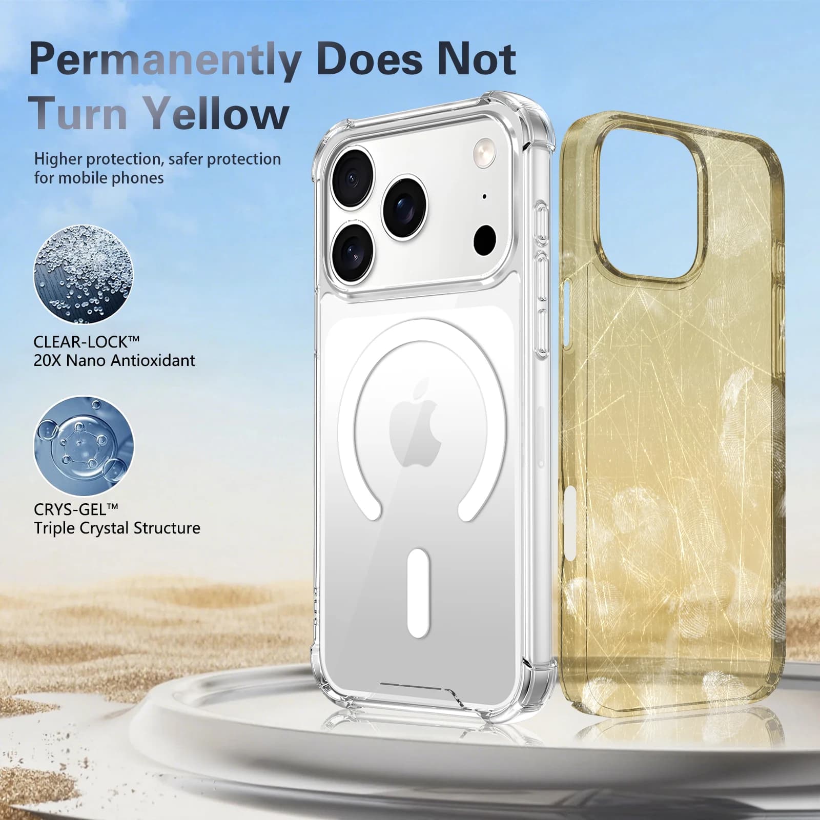 For Magnetic Magsafe Anti-Scratch Case For iPhone 18 17 16 15 14 13 12 11 Pro Max Plus Air 16e 17e Clear Airbag Shockproof Cover