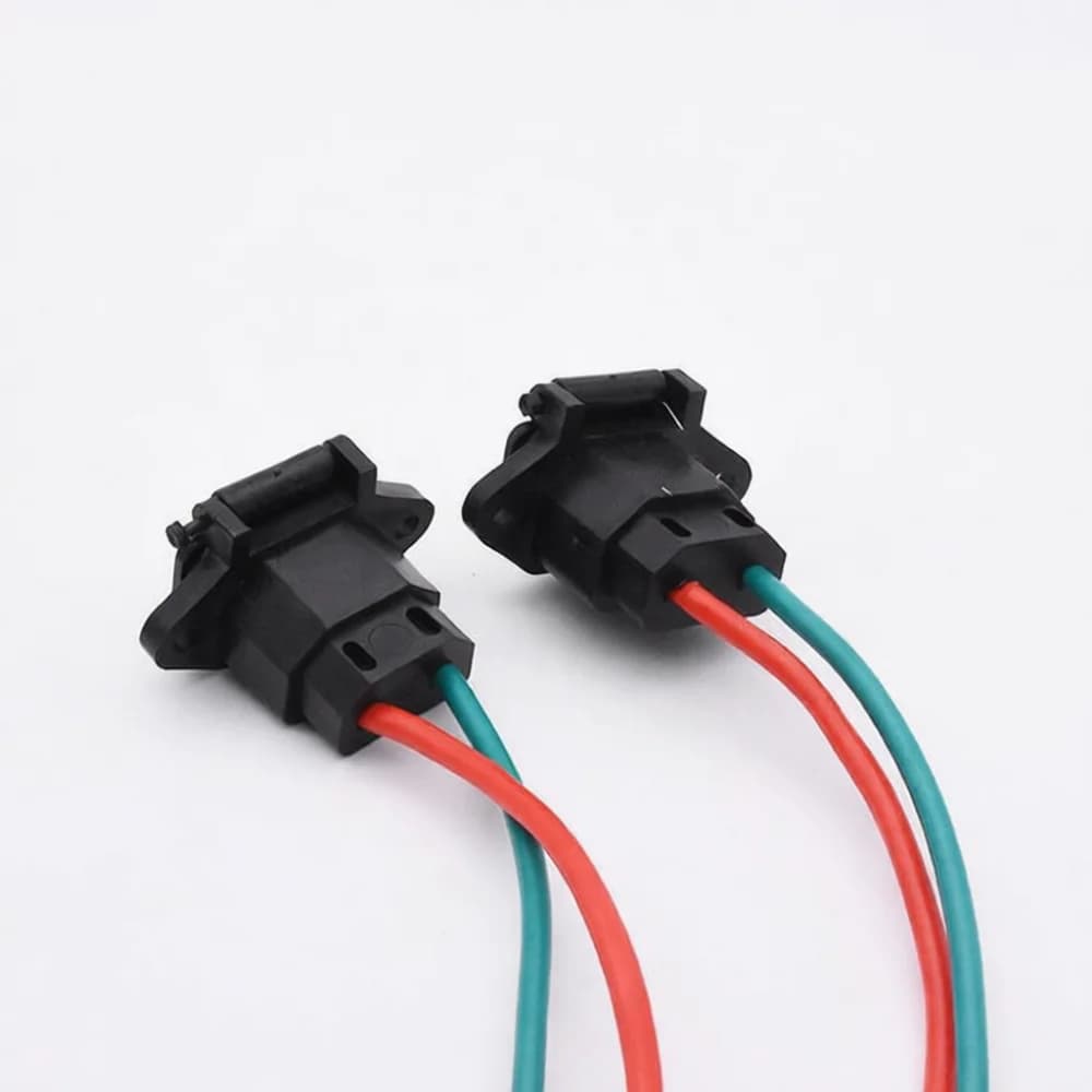 Electric Bicycle Battery Charging Socket 3 Hole Interface Auto Protective Lid Waterproof Dustproof Power Access Plug