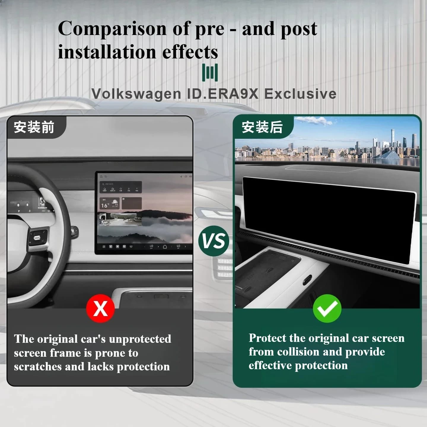 For Volkswagen ID. Era 9X Car Center Console Navigation Screen Silicone Cover Rearview Mirror Frame Wear-resistant Protector