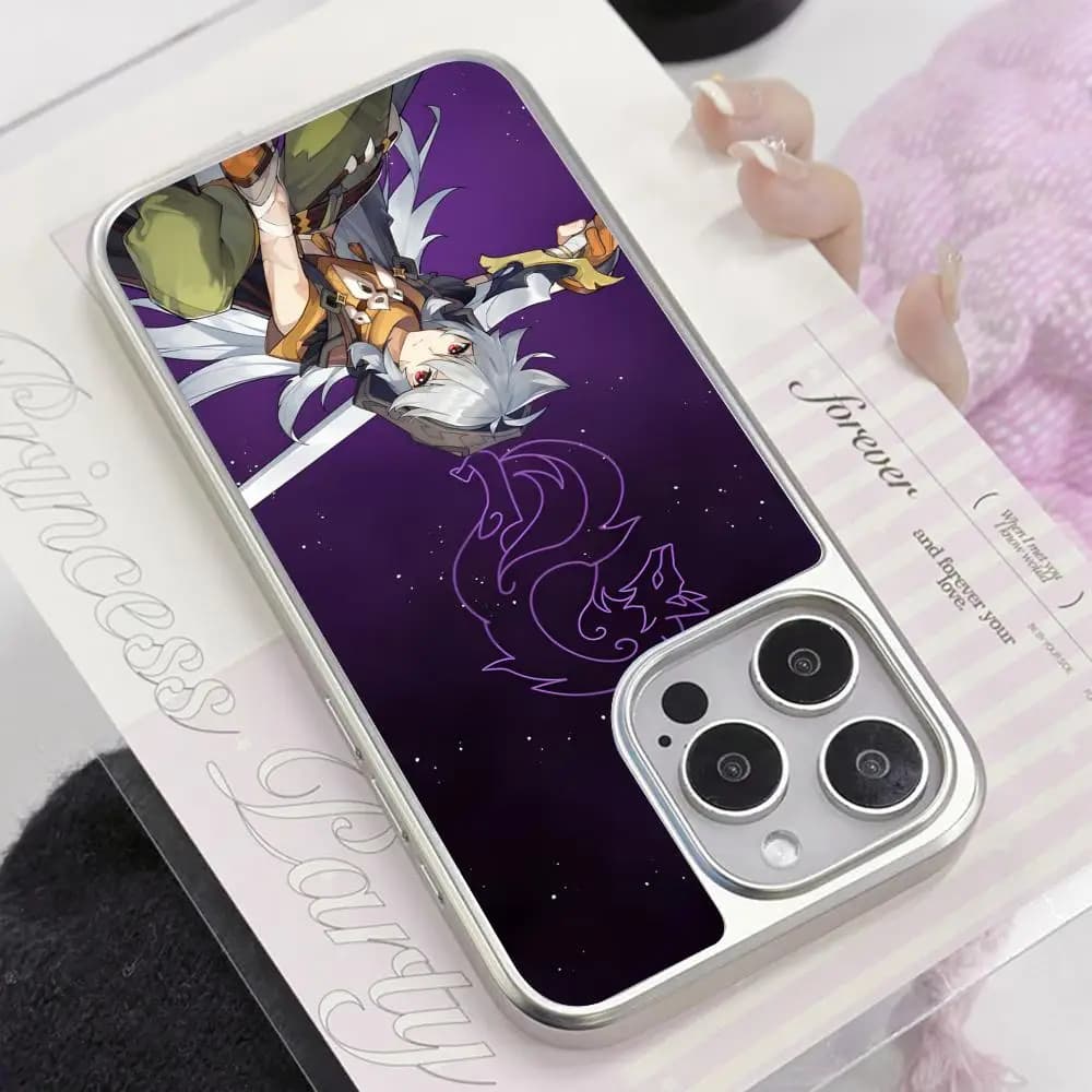 Custodia per cellulare Game GI Razor placcata argento per iPhone 17 16 15 14 13 12 11 Air Pro Max Plus Cover Colorata