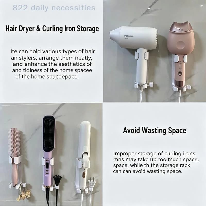1PC Wall Mount Hair Curler Straighteners Holder Curling Bracket Wall Mounted Hair Dryer Organizer For Bathroom Home Accessories